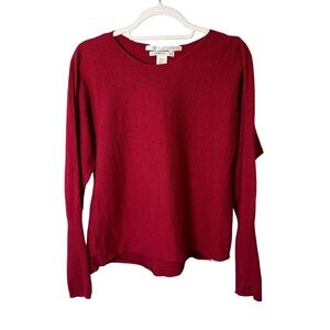 Max Studio 100% Extra Fine Merino Wool  Red Sweater Size XL Cozy Minimalist